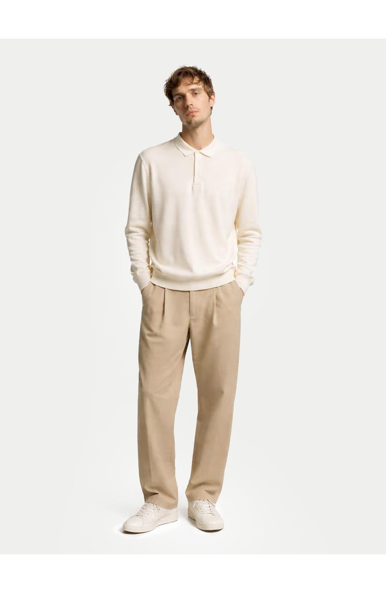 GOBI Mongolian Cashmere Men's Cashmere Silk Polo, Alternate, color, Marshmallow