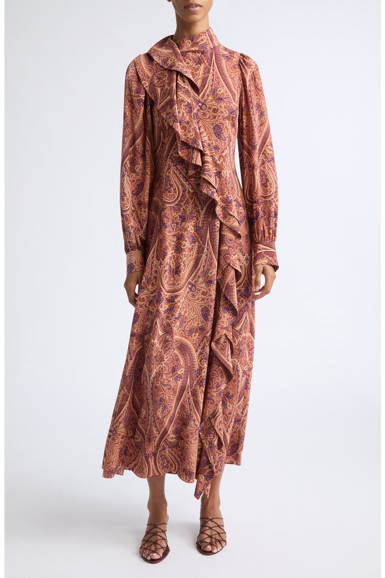 Sabrina Silk Midi Dress, Main, color, ROSETTE