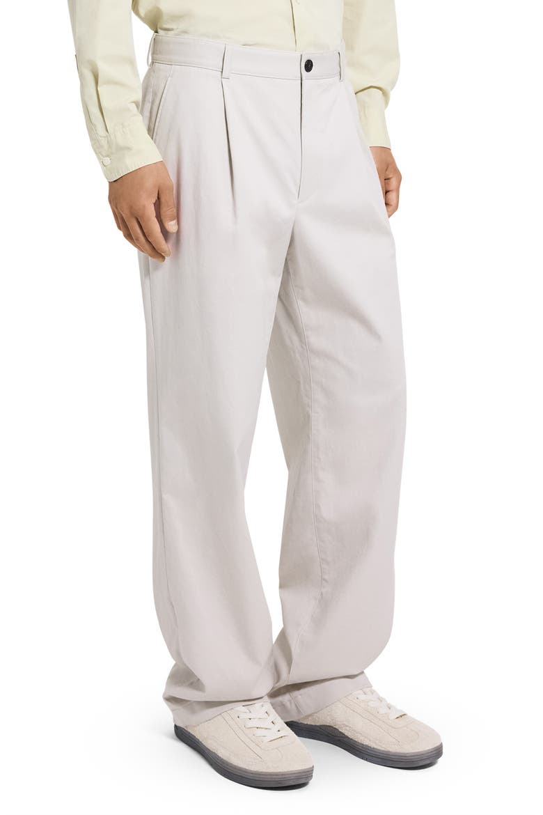 Relaxed Pleat in Moonsoft Cotton Blend Pants, Alternate, color, SILVER CLOUD - UQA