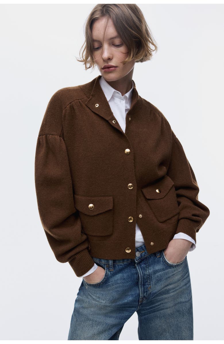 H&M Oversized Cardigan, Alternate, color, Brown