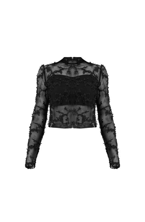 Ivonne Textured Straight Blouse In Black