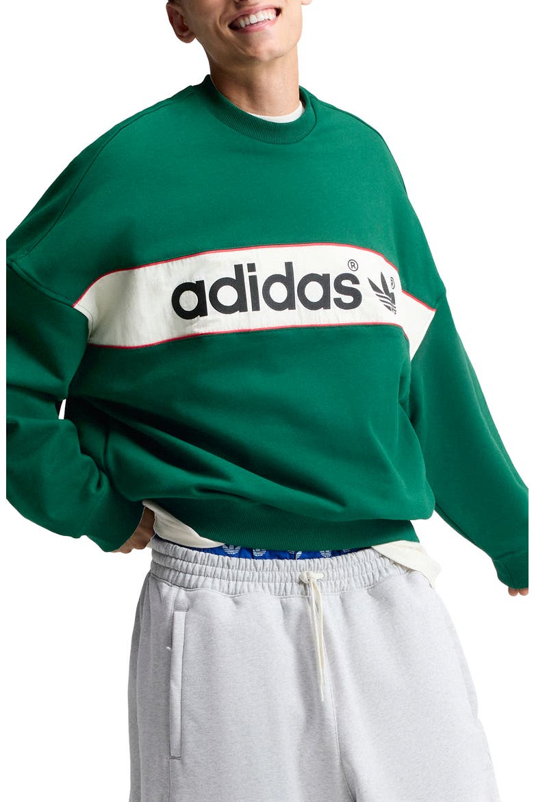 Graphic Crewneck Sweatshirt, Main, color, DARK GREEN