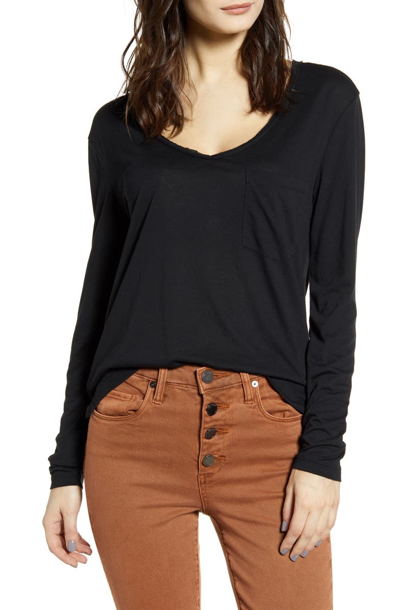 BP. Raw Edge Pocket Tee, Main, color,