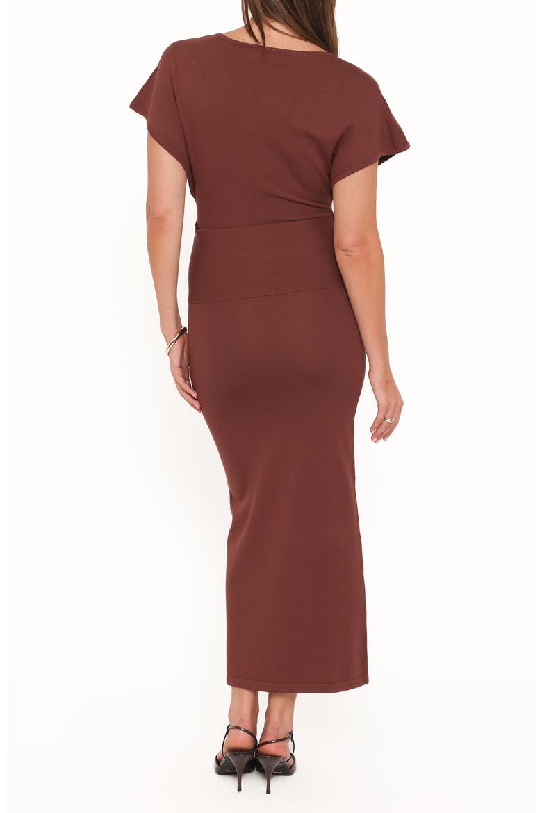 Carlina Midi Dress, Alternate, color, BROWN