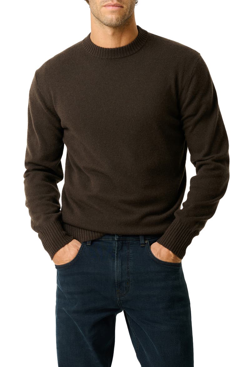Stewart Island Wool & Cahsmere Crewneck Sweater, Main, color, CHOCOLATE