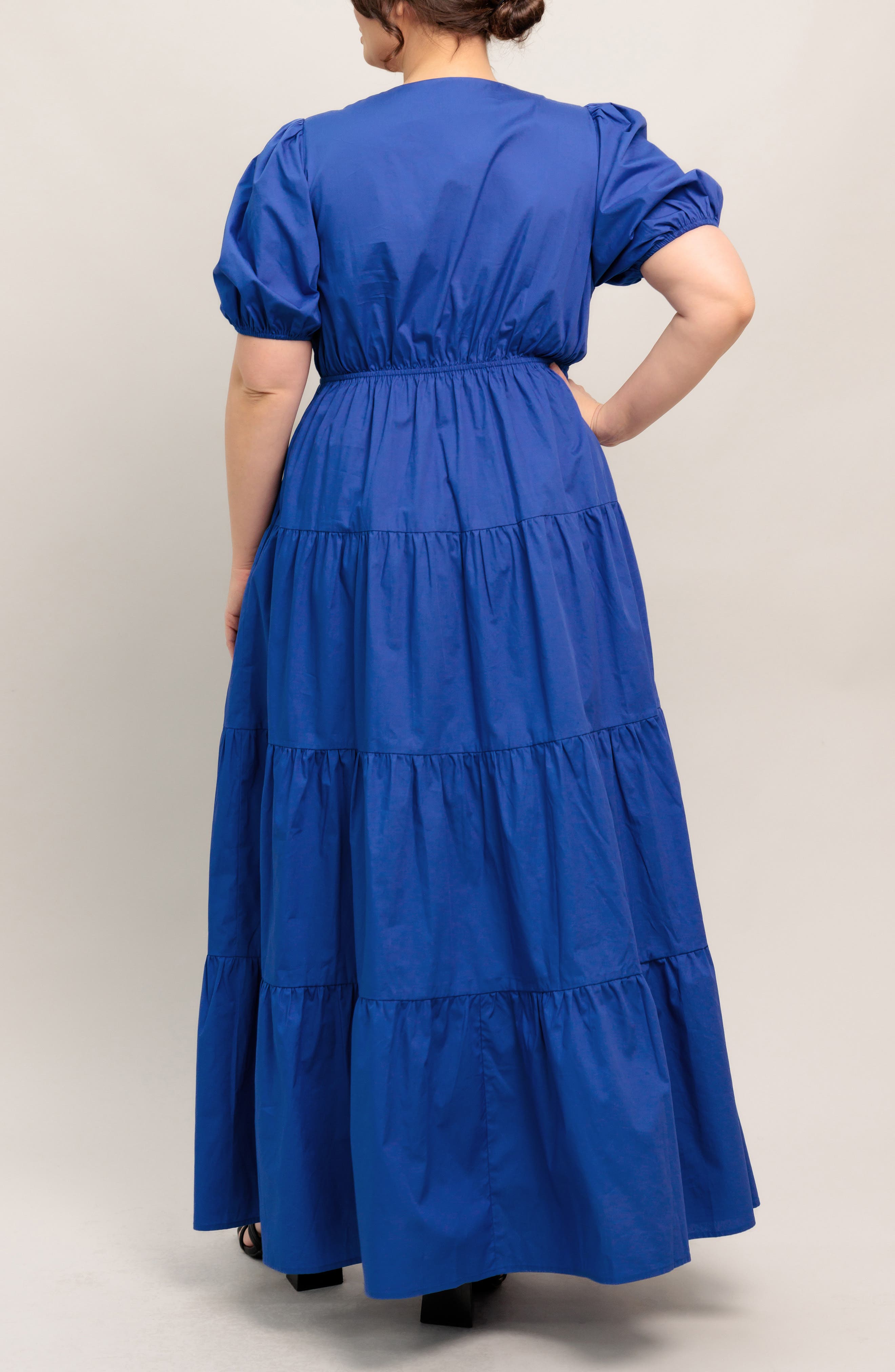 Solid Empire Waist Cotton Maxi Dress - image 2