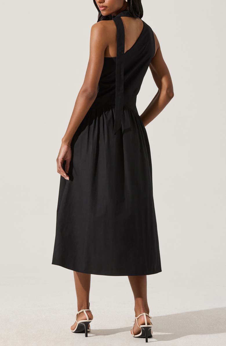 ASTR the Label Scarf Cotton Poplin Fit & Flare Dress, Alternate, color,