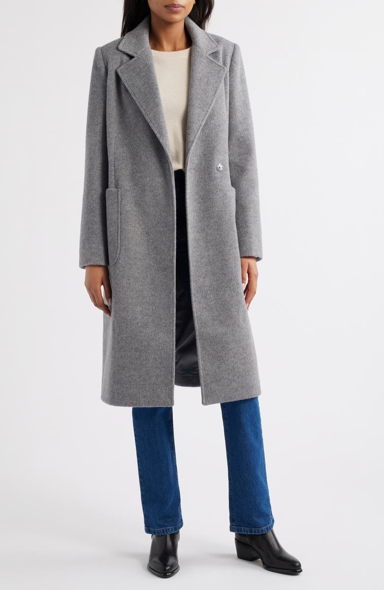 Sam Edelman Longline Wrap Coat, Alternate, color, Grey
