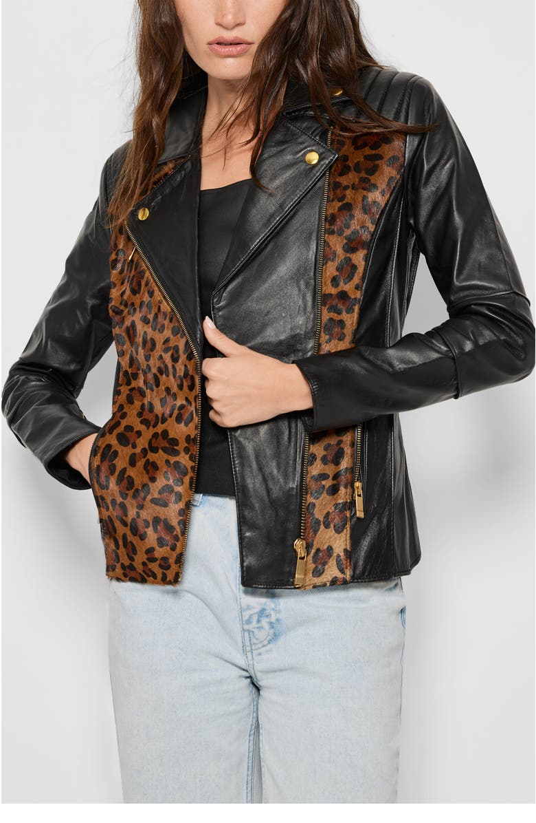 AS by DF Lou Perfecto Leather Jacket, Alternate, color, 