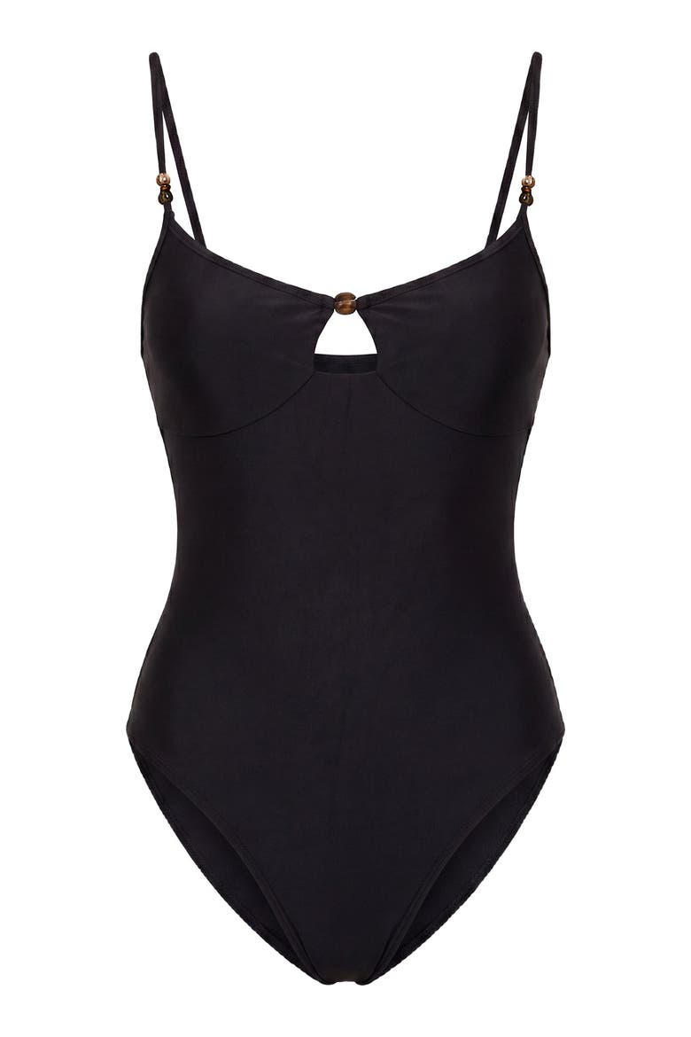 Anela One Piece Swim Suit, Alternate, color, Black