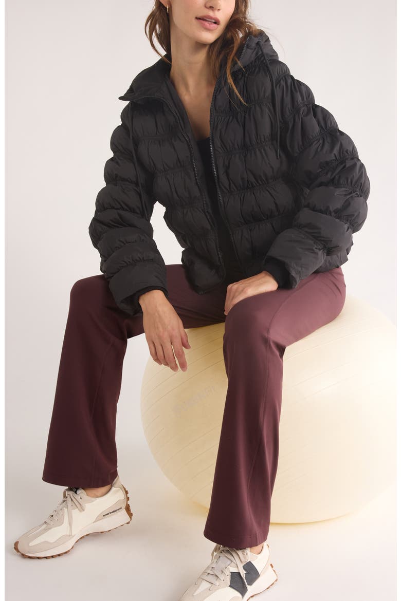 All Over Ruched Jacket, Alternate, color, BLACK