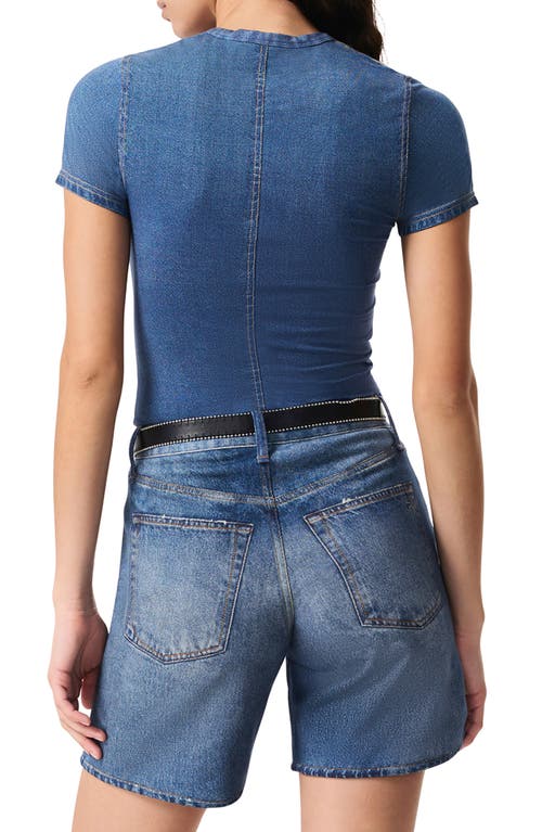 Rag & Bone Miramar Jersey Baby Tee Top In Minetta In Blue
