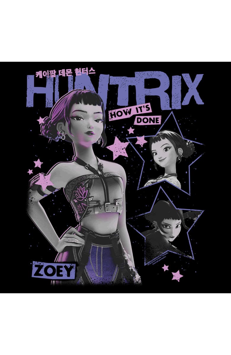 KPop Demon Hunters Men's KPop Demon Hunters Pop Star Huntrix Zoey Sweatshirt, Alternate, color, Black