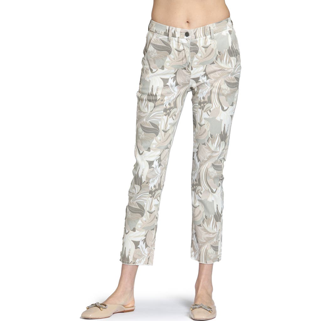 Apny Raw Hem Mid Rise Crop Trouser Jeans In Natural