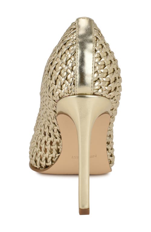 Nine West Tatiana Pointed Toe Pump In Gold Woven