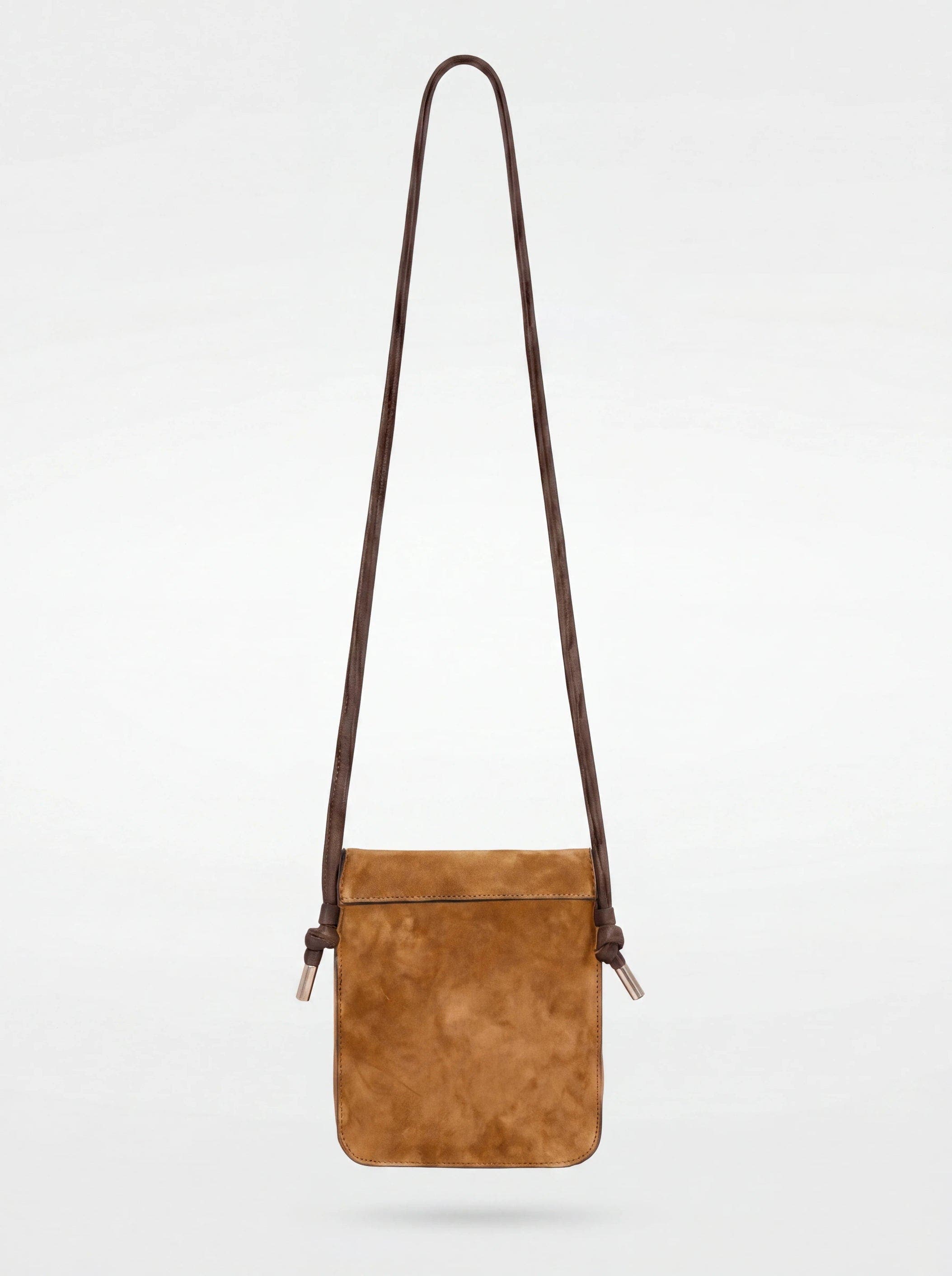 Naya Suede Leather Flap Crossbody & Shoulder Bag, Alternate, color, Brown