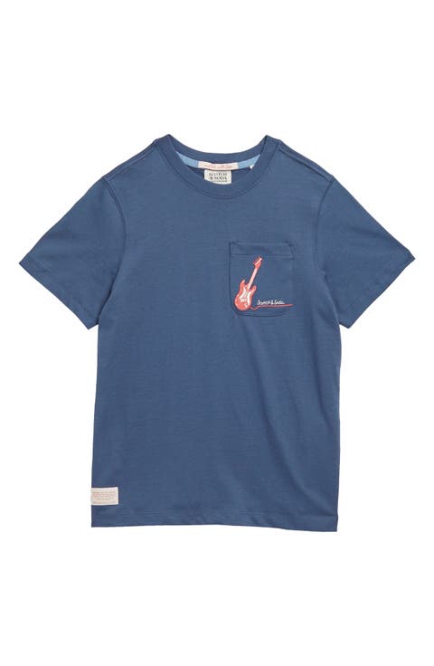 Kids' Embroidered Guitar Pocket T-Shirt (Little Kid & Big Kid)