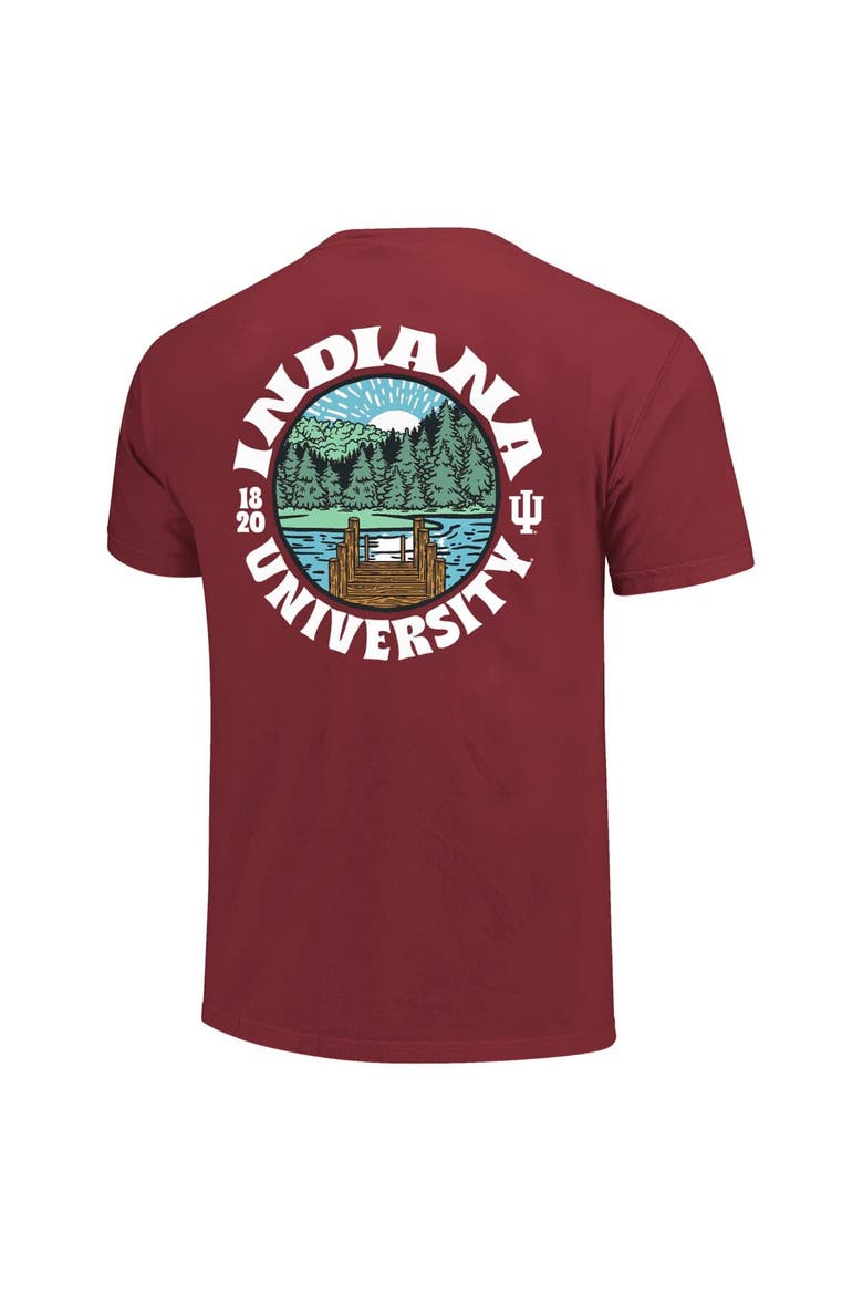 Men's  Crimson Indiana Hoosiers Comfort Colors Thick Lined Landscape T-Shirt, Alternate, color, Crimson