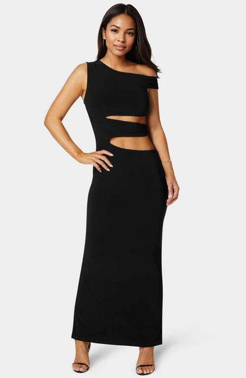 Bebe One Shoulder Maxi Dress In Black