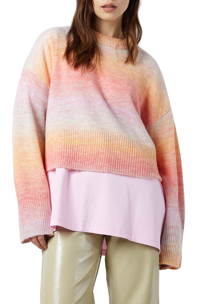 Noisy may Ombré Mock Neck Sweater, Main, color, 
