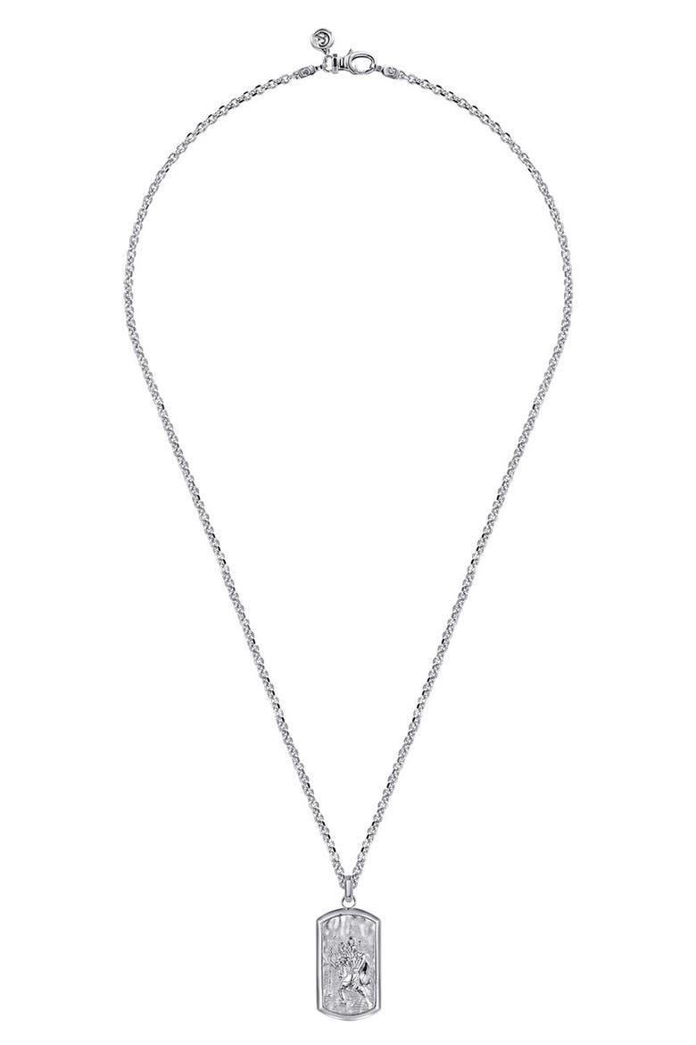 Men's Modern Relics Saint Christopher Medallion Pendant Necklace, Alternate, color, STERLING SILVER