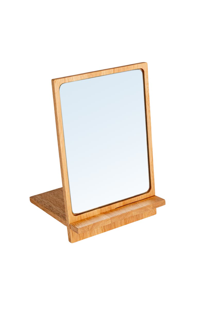 Storied Home Rubberwood Reflections Desk Mirror, Main, color, Natural