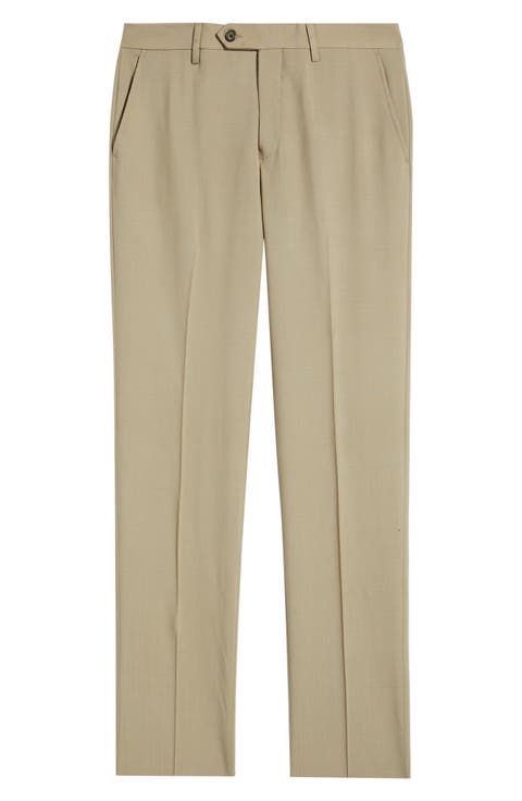 Flat Front Tropical Weight Wool Dress Pants (Regular & Big)