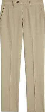 Berle Flat Front Tropical Weight Wool Dress Pants