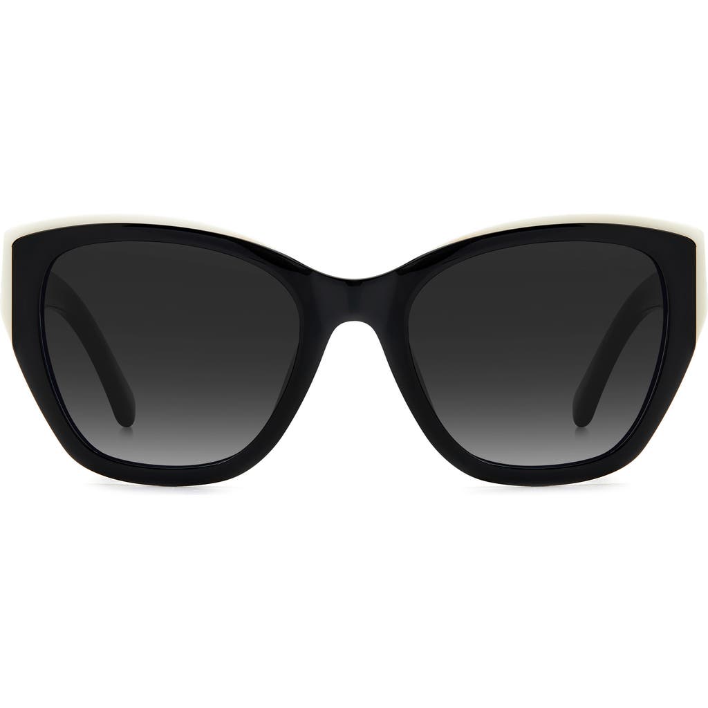Kate Spade New York Yolanda 51mm Polarized Gradient Cat Eye Sunglasses In Black
