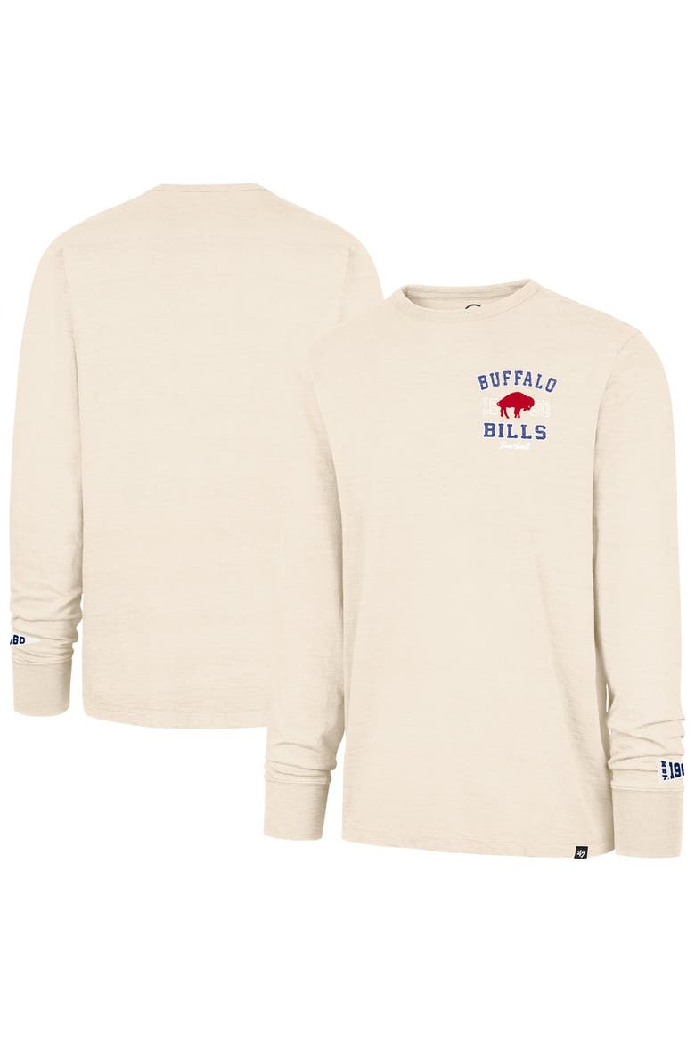 Men's '47  Tan Buffalo Bills Heavy Slub Long Sleeve T-Shirt, Main, color, Tan