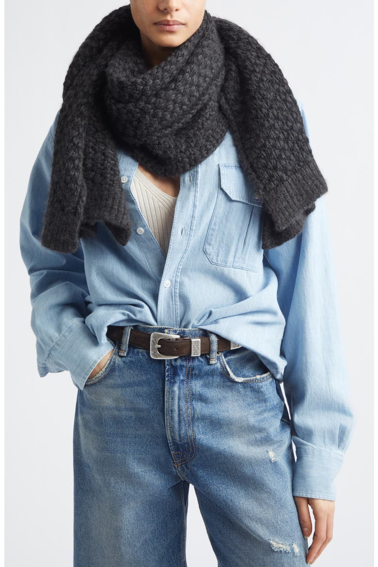 Eva Cashmere, Silk & Wool Scarf, Main, color, CLOUD CL BLK Q26302