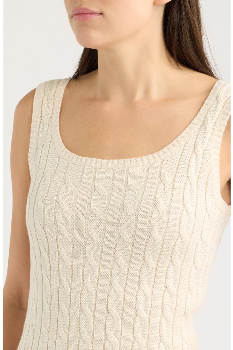 Cable Knit Sweater Tank, Alternate, color, WINTER CREAM