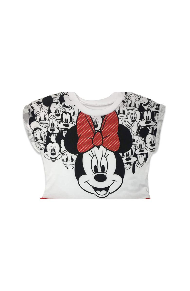 Disney Short Sleeve Tulle Dress, Alternate, color, Minnie White Red