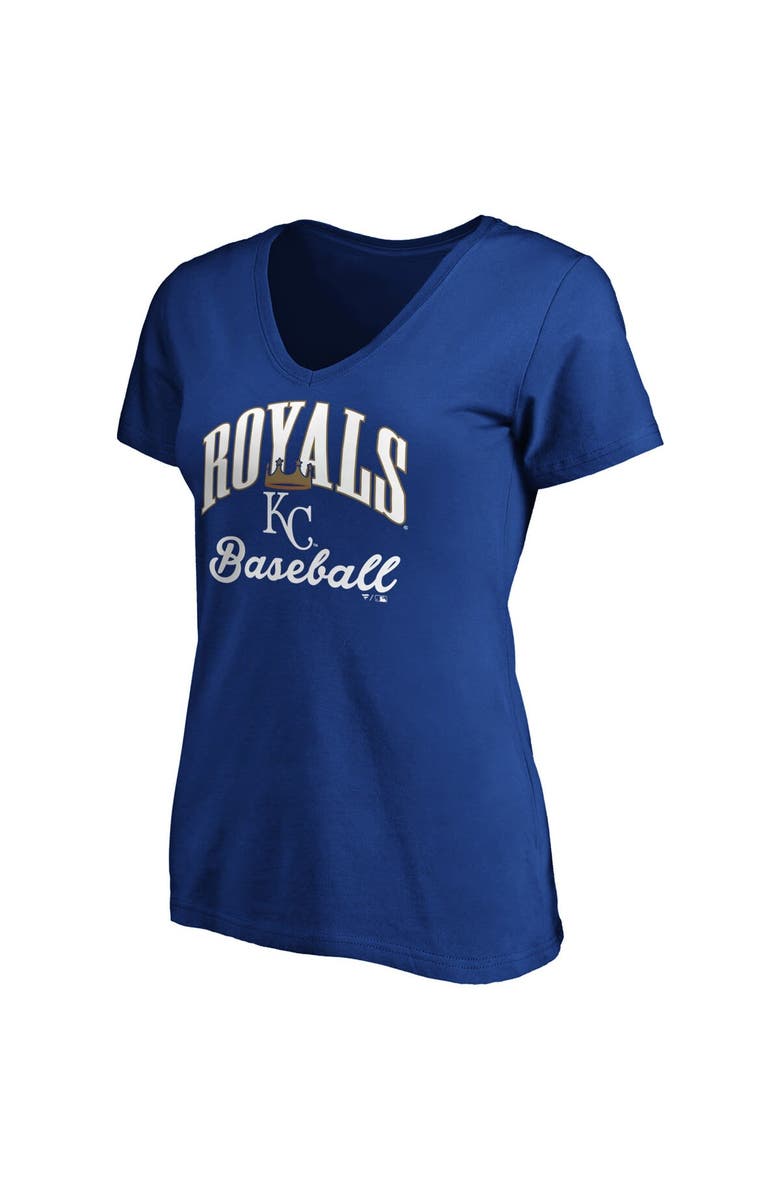 FANATICS Women's Fanatics Branded Royal Kansas City Royals Victory Script V-Neck T-Shirt, Alternate, color, 