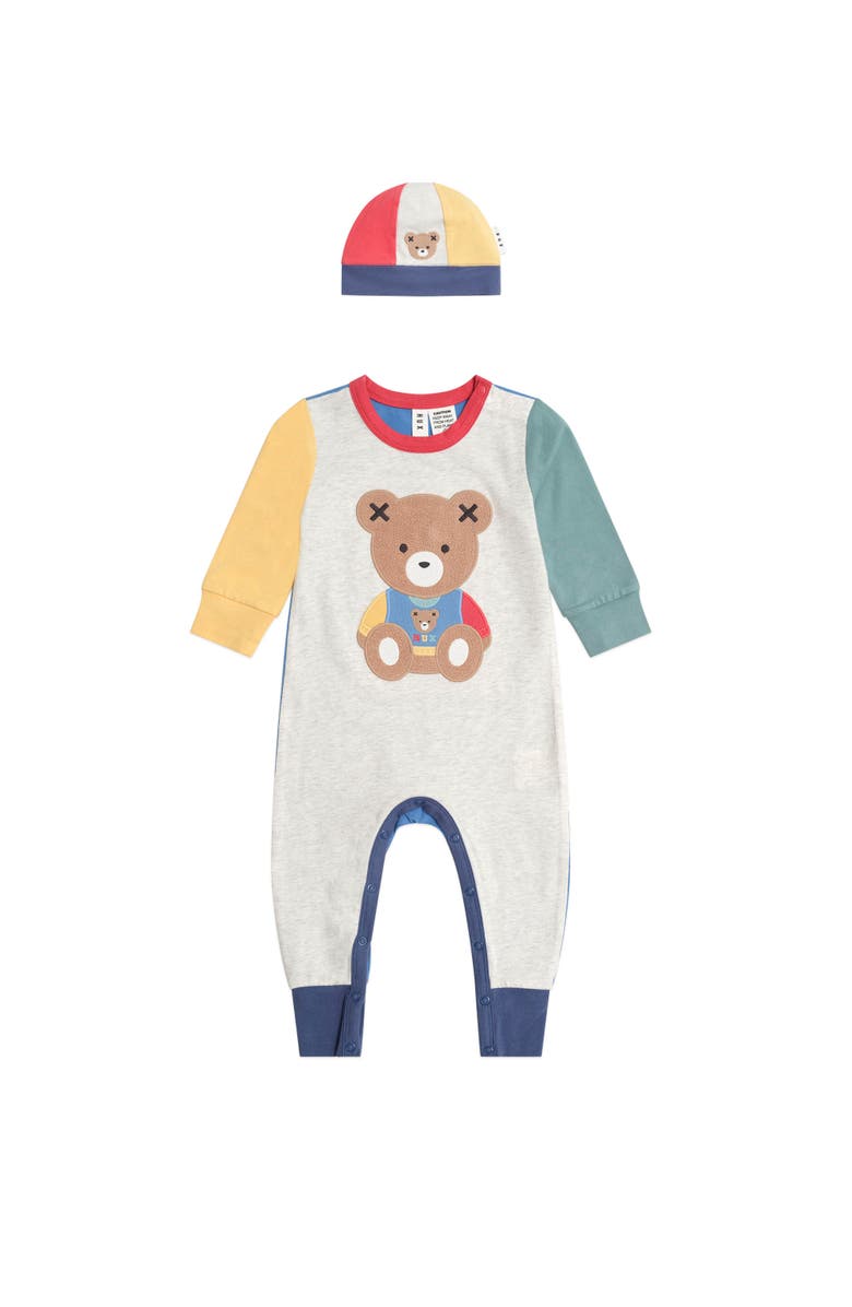 Huxbaby Huxbear Romper & Hat Set, Main, color, Multi