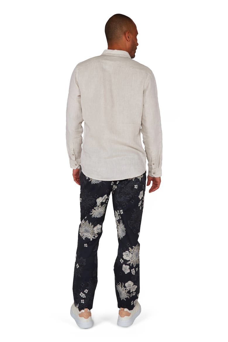 Charles Flat Front Chino Printed Pant, Alternate, color, Mumms Dream Black