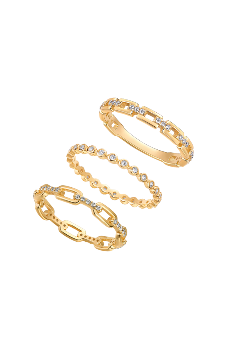BY ADINA EDEN CZ Dainty Stacking Rings Combo Set, Main, color, Gold