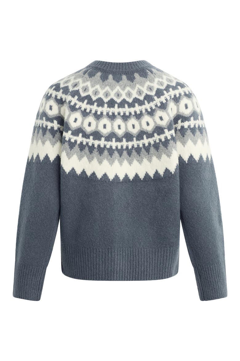 The Snowed In Fair Isle Merino Wool & Cashmere Blend Cardigan, Alternate, color, CHARCOAL