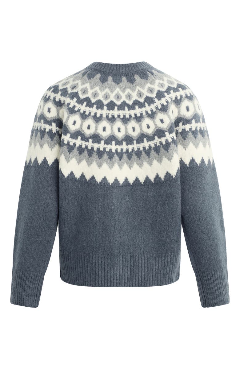 Favorite Daughter The Snowed In Fair Isle Merino Wool & Cashmere Blend Cardigan, Alternate, color, Charcoal