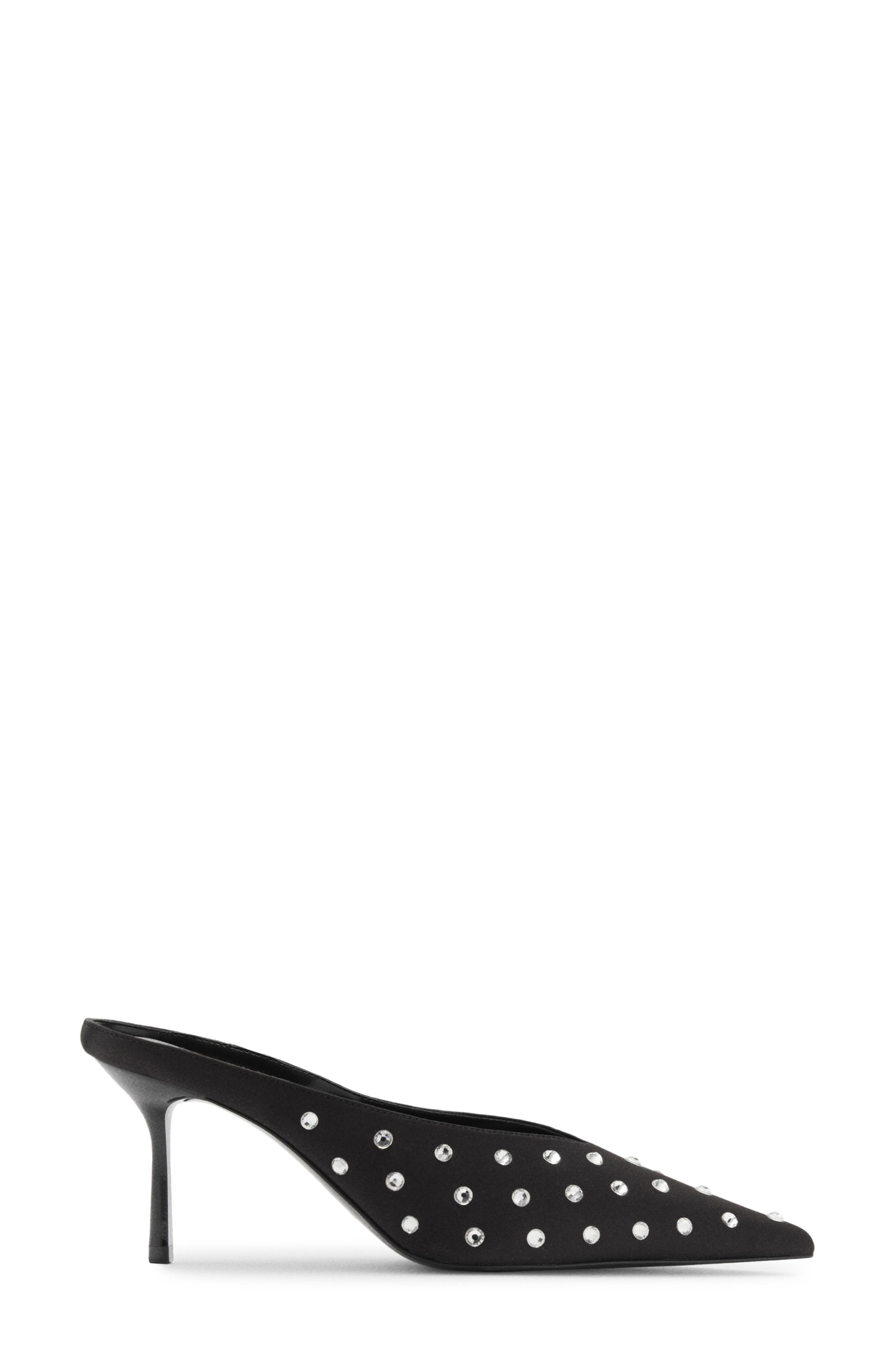 MANGO Crystal Pointed Toe Mule, Alternate, color, 