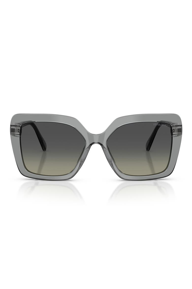57mm Butterfly Sunglasses, Main, color, TRANSPARENT GREY / GREY