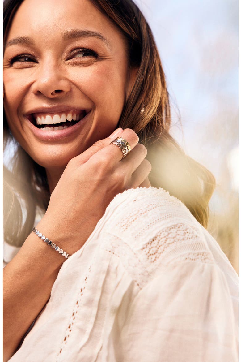 Perfectly Imperfect Heart Band Ring, Alternate, color, SILVER