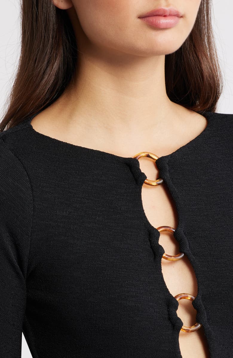 Princess Polly DEJONGE RING MINI DRESS BLACK, Alternate, color, Black