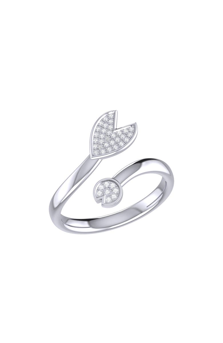 LuvMyJewelry Pac-Man Chase Diamond Ring, Main, color, Silver