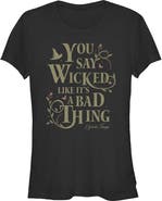 Wicked: For Good Junior's You Say It Like It's a Bad Thing Short Sleeve Graphic T-Shirt