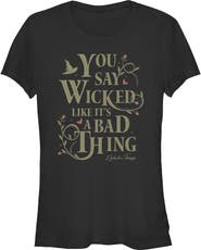 Wicked: For Good Junior's You Say It Like It's a Bad Thing Short Sleeve Graphic T-Shirt