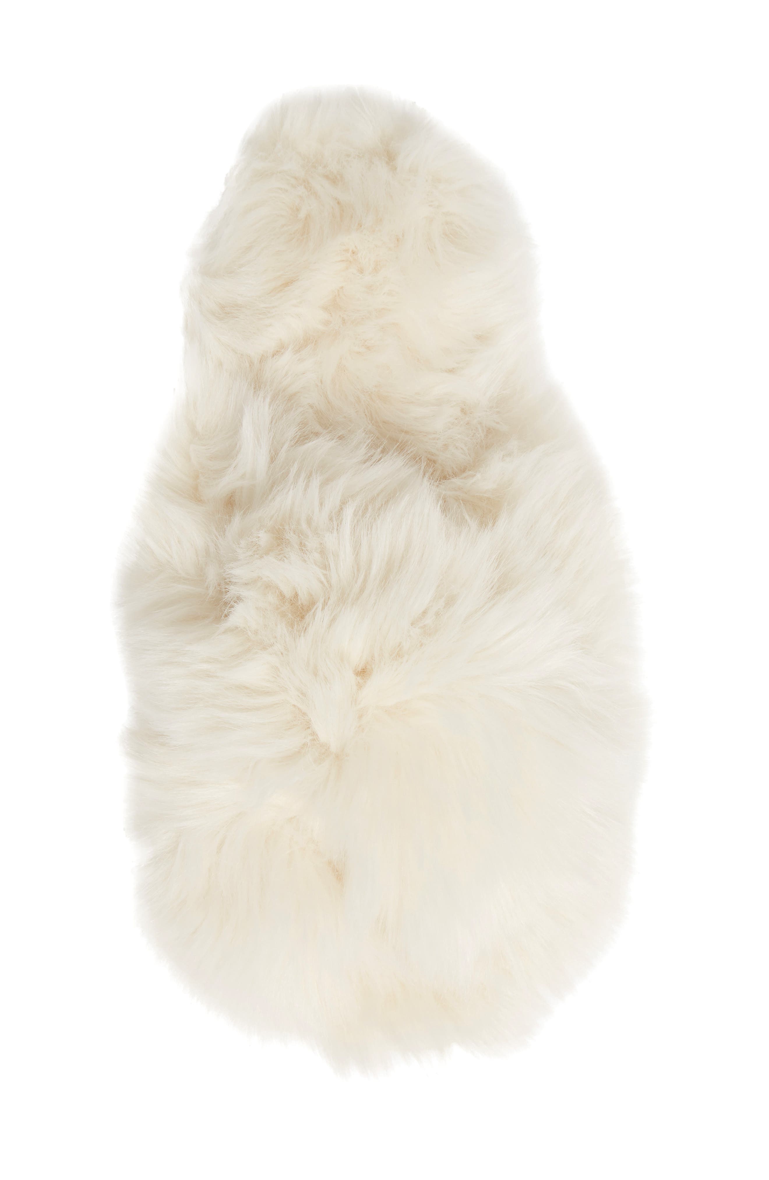Faux Fur Slipper, Alternate, color, IVORY