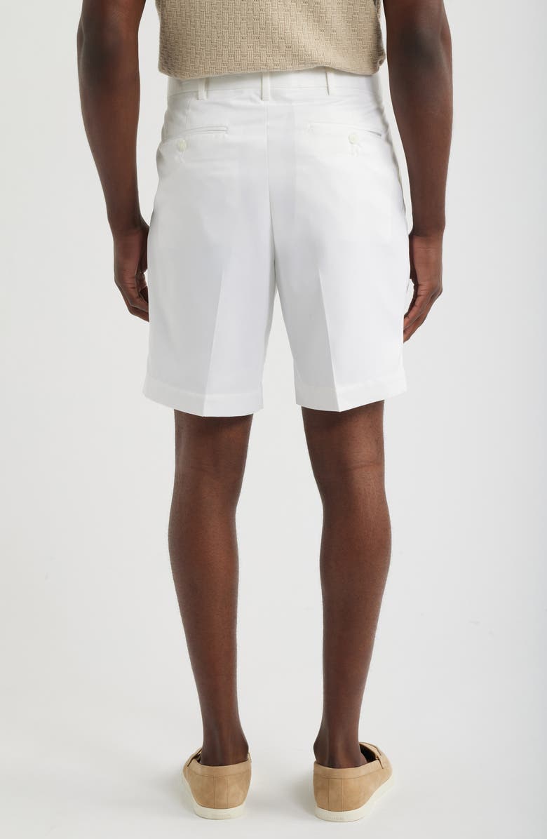 Berle Microfiber Pleated Shorts, Alternate, color, White