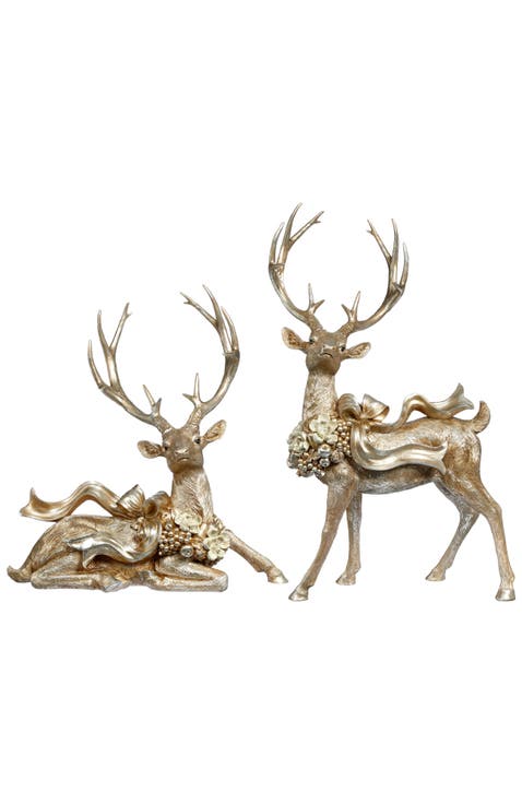 Ribboned Deer, Set of 2