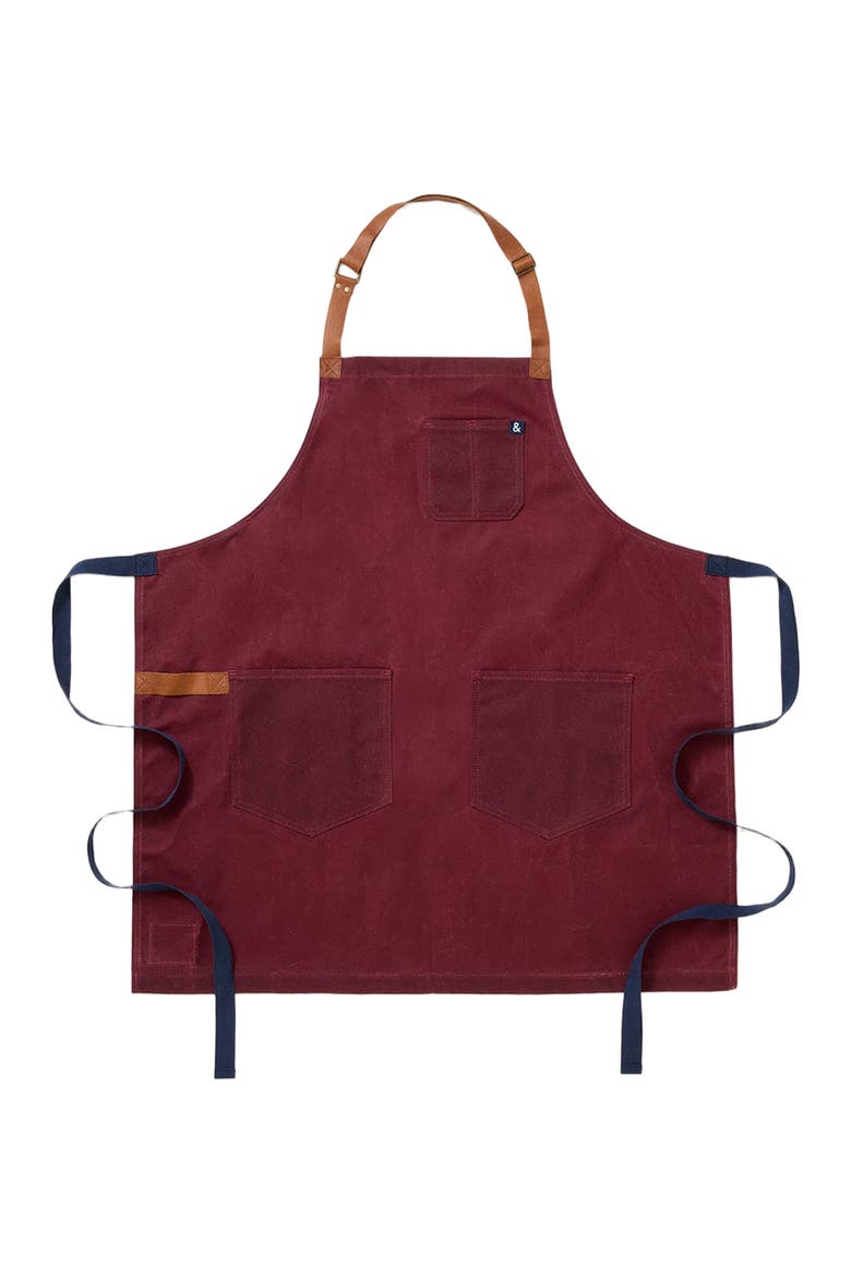 The Essential Apron - Napa Valley Waxed Canvas, Main, color, Burgundy